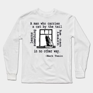 A man who carries a cat by the tail Long Sleeve T-Shirt